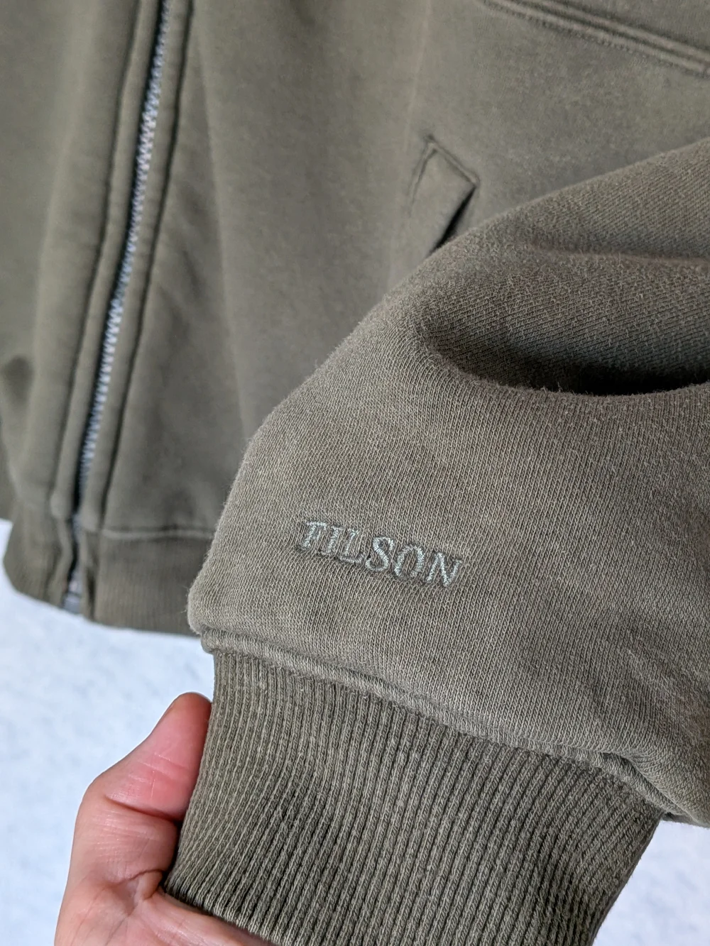 Filson C.C.F. Heavyweight Double-Layer Full-Zip Hooded Sweatshirt Sz M Olive